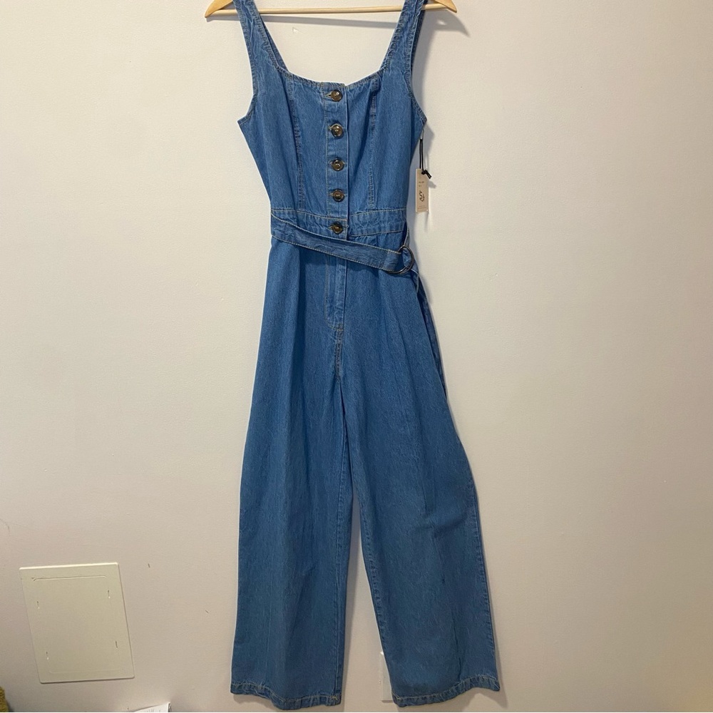 Sincerely Jules Blue Denim Jumpsuit with Button Front